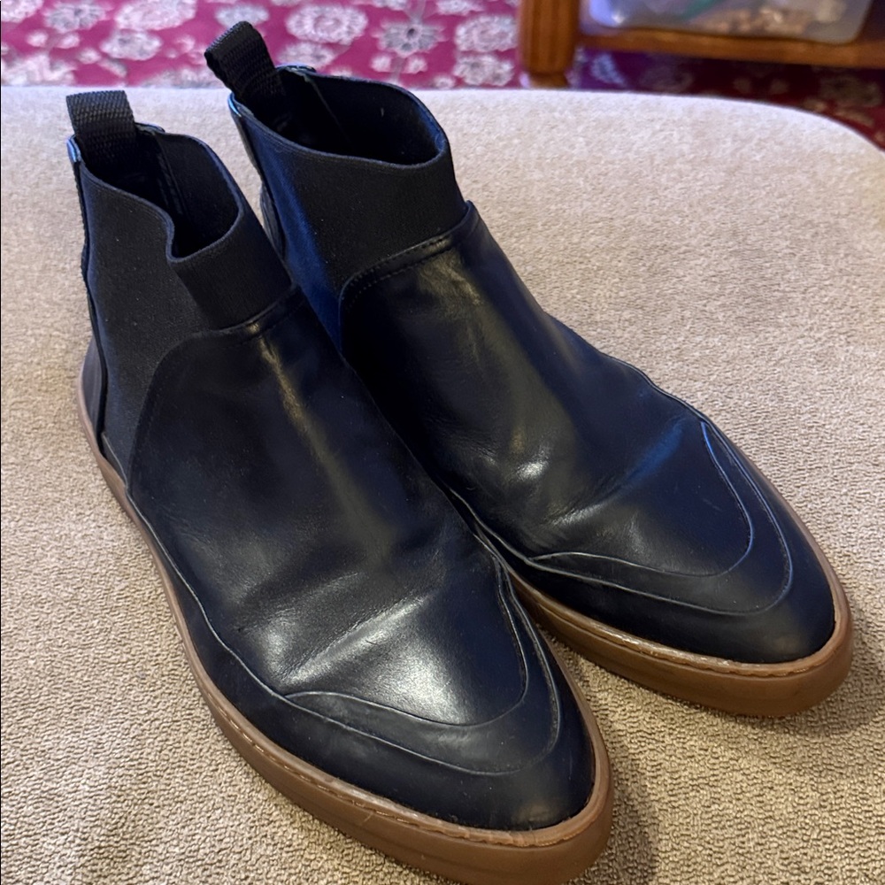 10976 jack erwin ankle boots black thea chelsea leather size 10 (TD)
